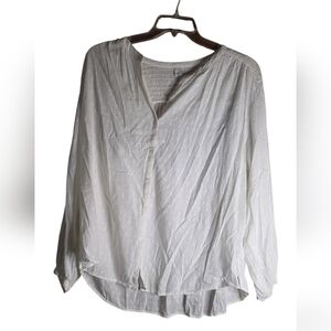 Old Navy White Swiss Dot Button Down Blouse Women’s Size XL